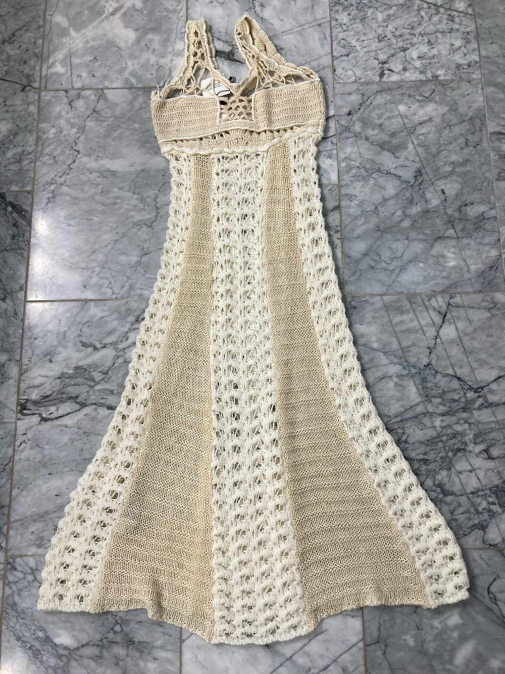 ZARA Limited Edition Cream Beige Crochet Knit Dress NWT - Picture 14 of 15